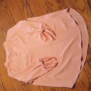 V-neck Peach Blouse